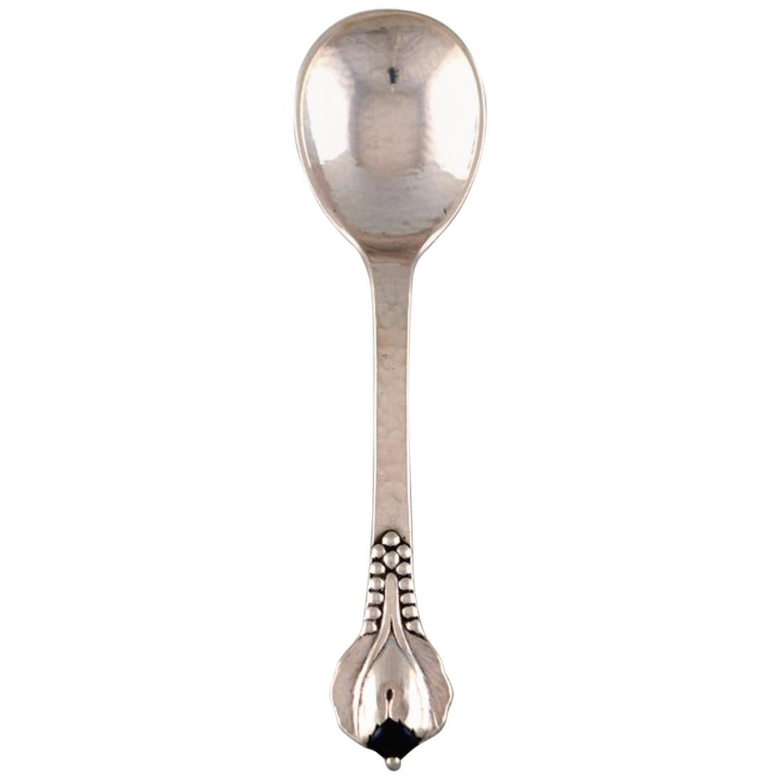 Evald Nielsen Number 3, Jam/Marmelade Spoon in Hammered Silver, 1921