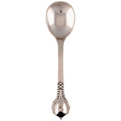 Antique Evald Nielsen Number 3, Jam/Marmelade Spoon in Hammered Silver, 1921