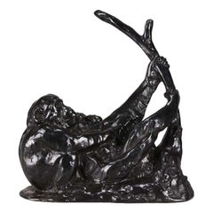 French Animalier Bronze Study "Deux Singes" by Irenee Rochard