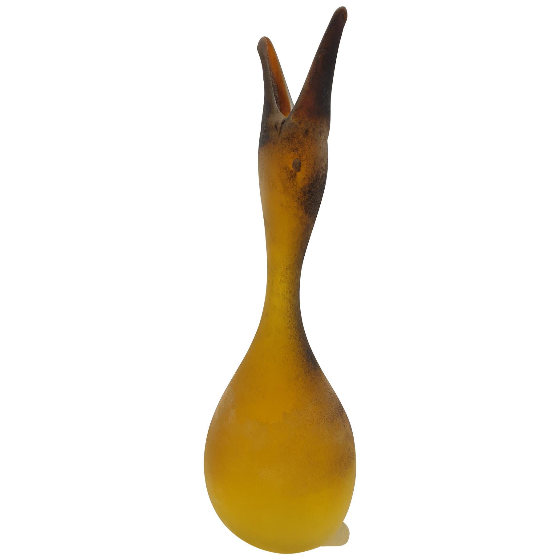Modern Large Murano Glass Duck Vase by Antonio Da Ros at Gino Cenedese, 1960s For Sale