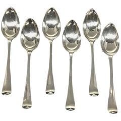 Antique 18th Century Dutch Silver the Hague "Haags Lofje" Spoons, 1758