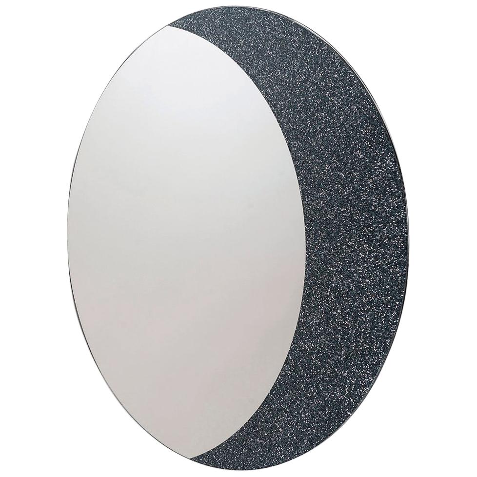 Contemporary Mirror Moon, Round Shape, in Glass, Italy