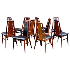 Niels Koefoed Eva Rosewood Dining Chairs Set of 10 Danish Midcentury, circa 1965