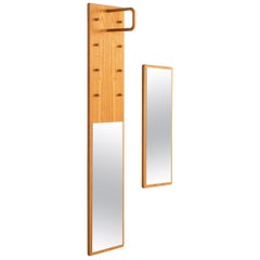 Swedish Rectangular Shaped Mirror with Coat Stand