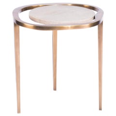 Beistelltisch "Lily M" in Chagrin und Bronze Patina Messing von R&Y Augousti