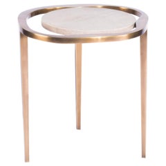 Nesting Side Table "Lily M" in Shagreen and Bronze Patina Brass by R&Y Augousti