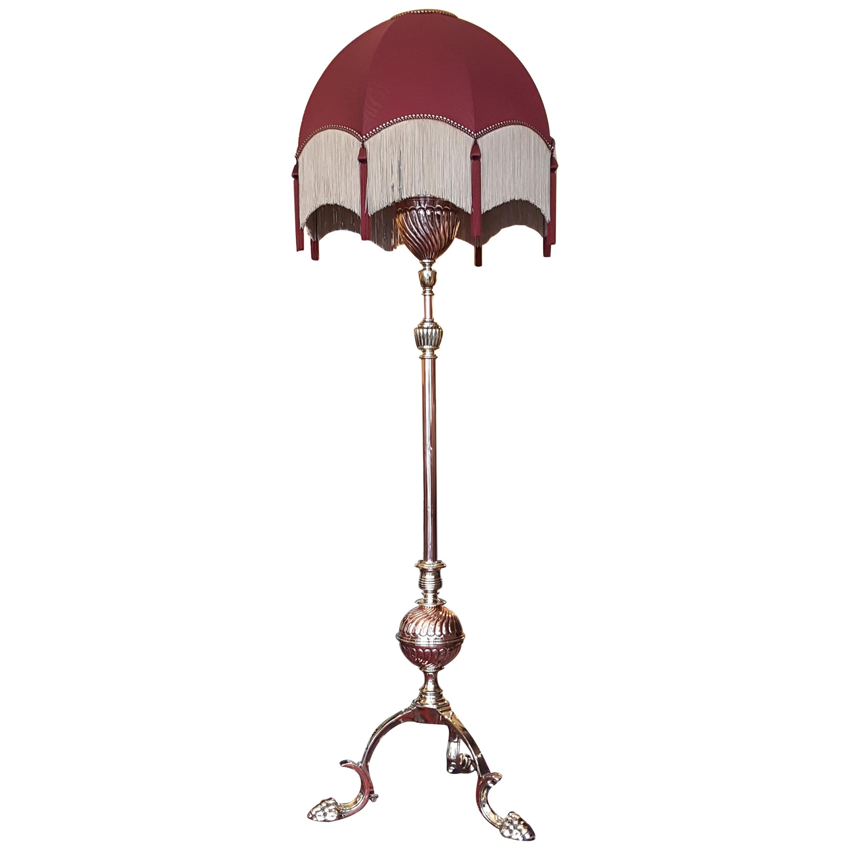 Arts and Crafts Copper and Brass Extendable Standard Lamp For Sale