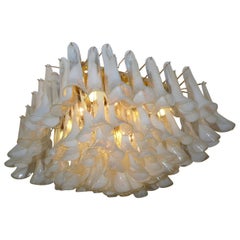 Spectacular Murano Glass Petal Chandelier or Flush Mount