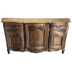 Superb Provencal Walnut Buffet Sideboard with Magnificent Carvings