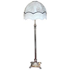 Antique Victorian Brass Standard Extending Lamp
