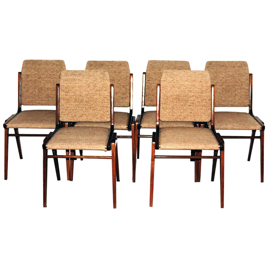 Austro Dining Chairs by Wiesner-Hager, 1950s, Set of Six For Sale