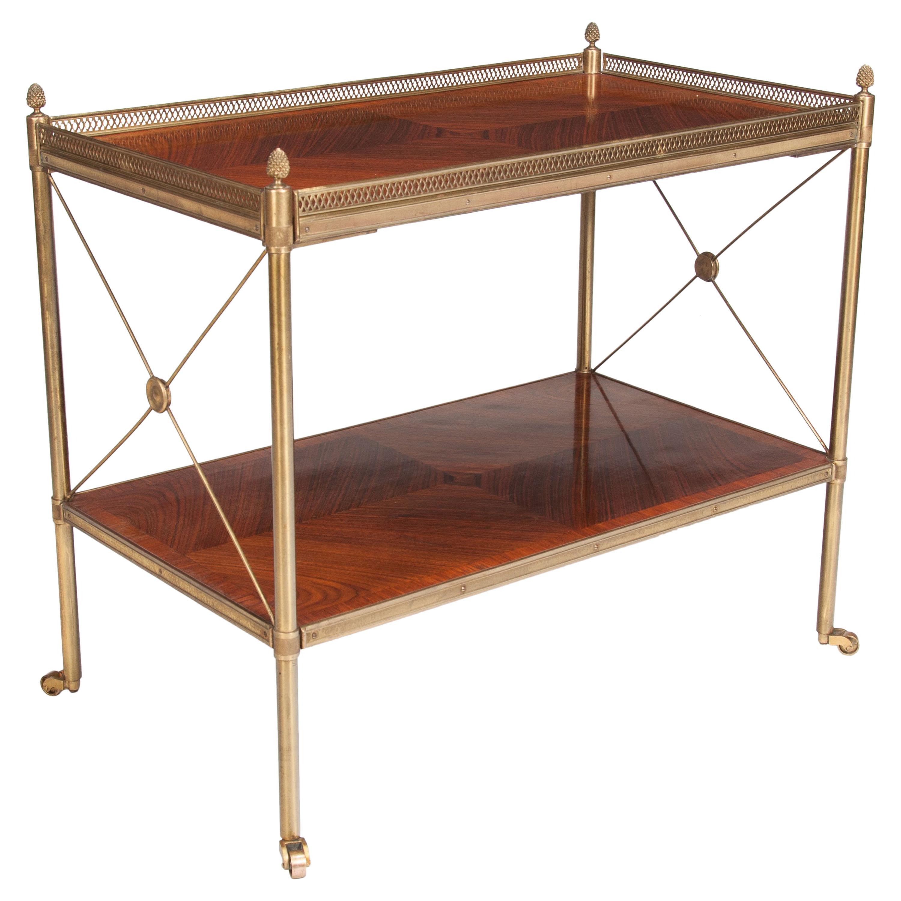 Fine Quality Kingwood and Brass Two-Tier Etagere, circa 1920