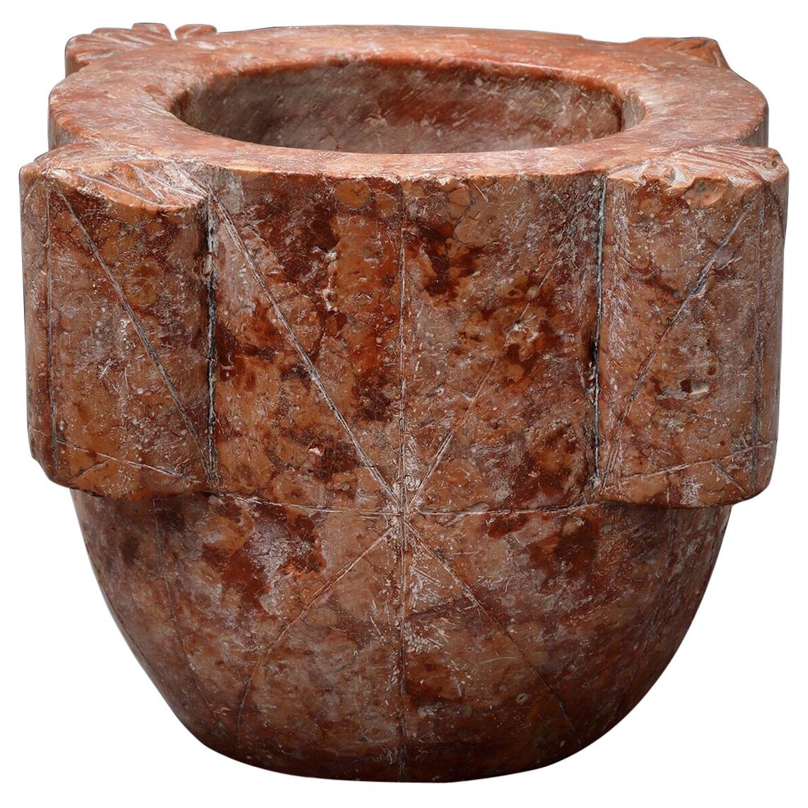 Large Red Marble Mortar '18th Century, North Italy' For Sale