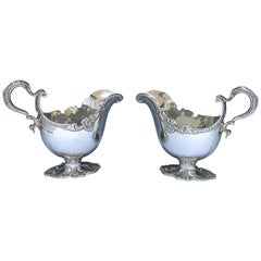 Pair of Edwardian Sterling Silver Sauce Boats Made in 1909