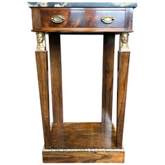 Empire Rosewood and Marble Gilt Mounted Console or Side Table