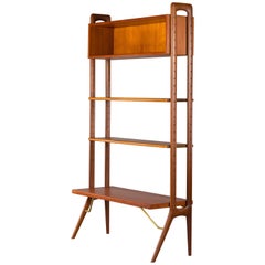 Vintage Kurt Ostervig Danish Teak Roomdivider Wall Unit, circa 1960