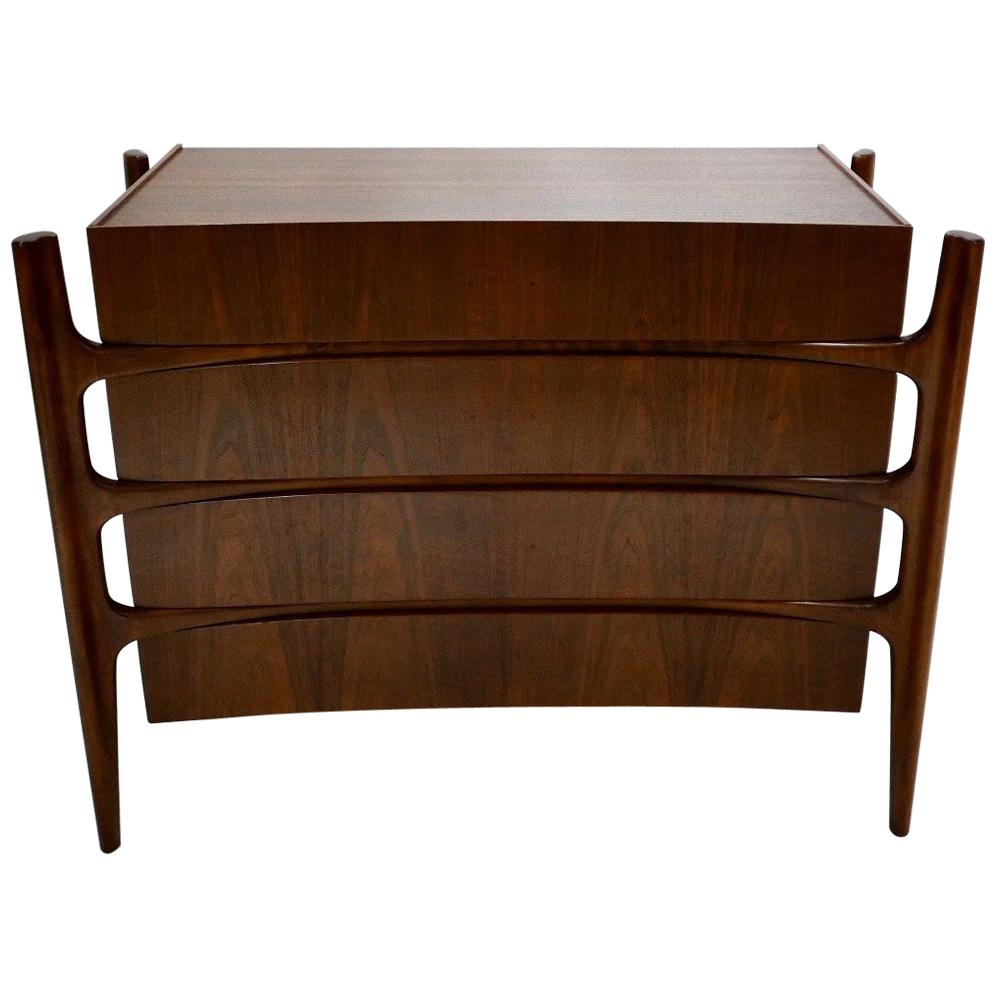 Sculptural William Hinn for Urban Furniture Scandinavian 4 Drawer Walnut Chest