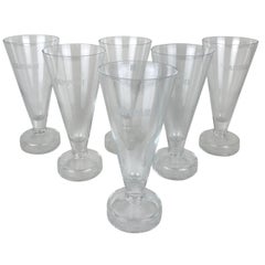 1980s Set of Six Exclusive Campari Long Drink Glasses Greca Style by Thun Design