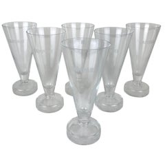 Vintage 1980s Set of Six Exclusive Campari Long Drink Glasses Greca Style by Thun Design