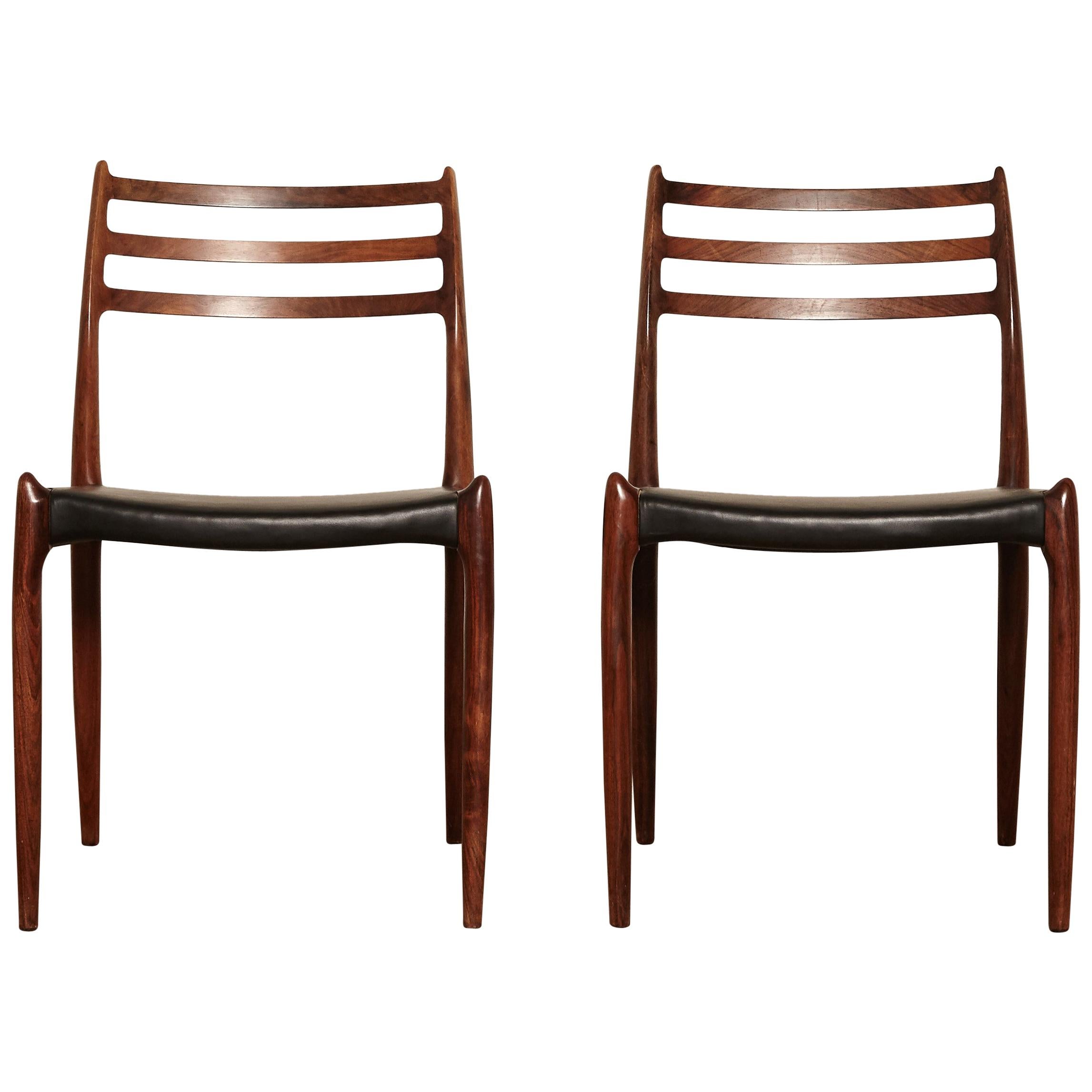 Model 78 Rosewood Chairs by Niels O. Møller, Denmark, 1960s