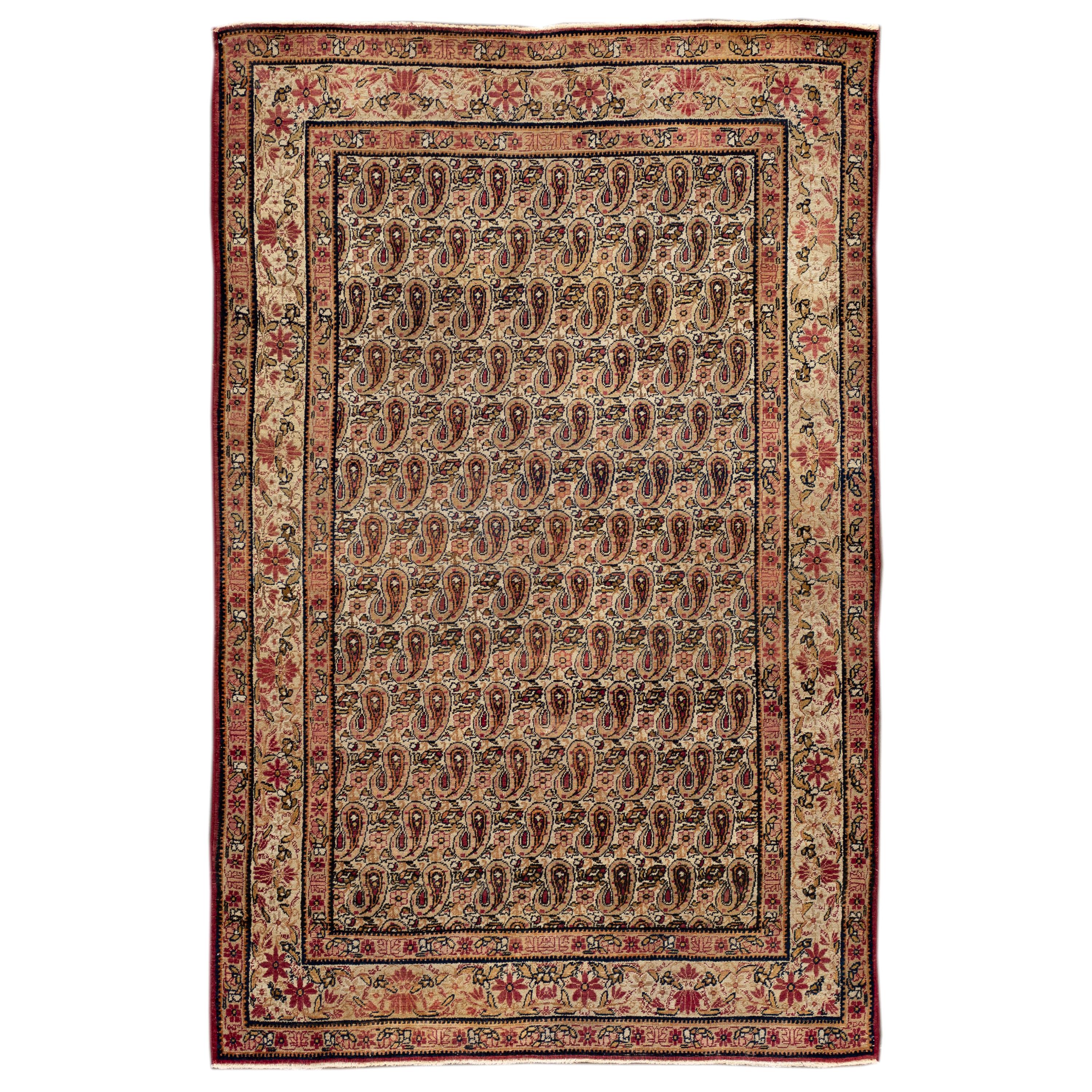 Late 19th Century Kerman Scatter Rug For Sale