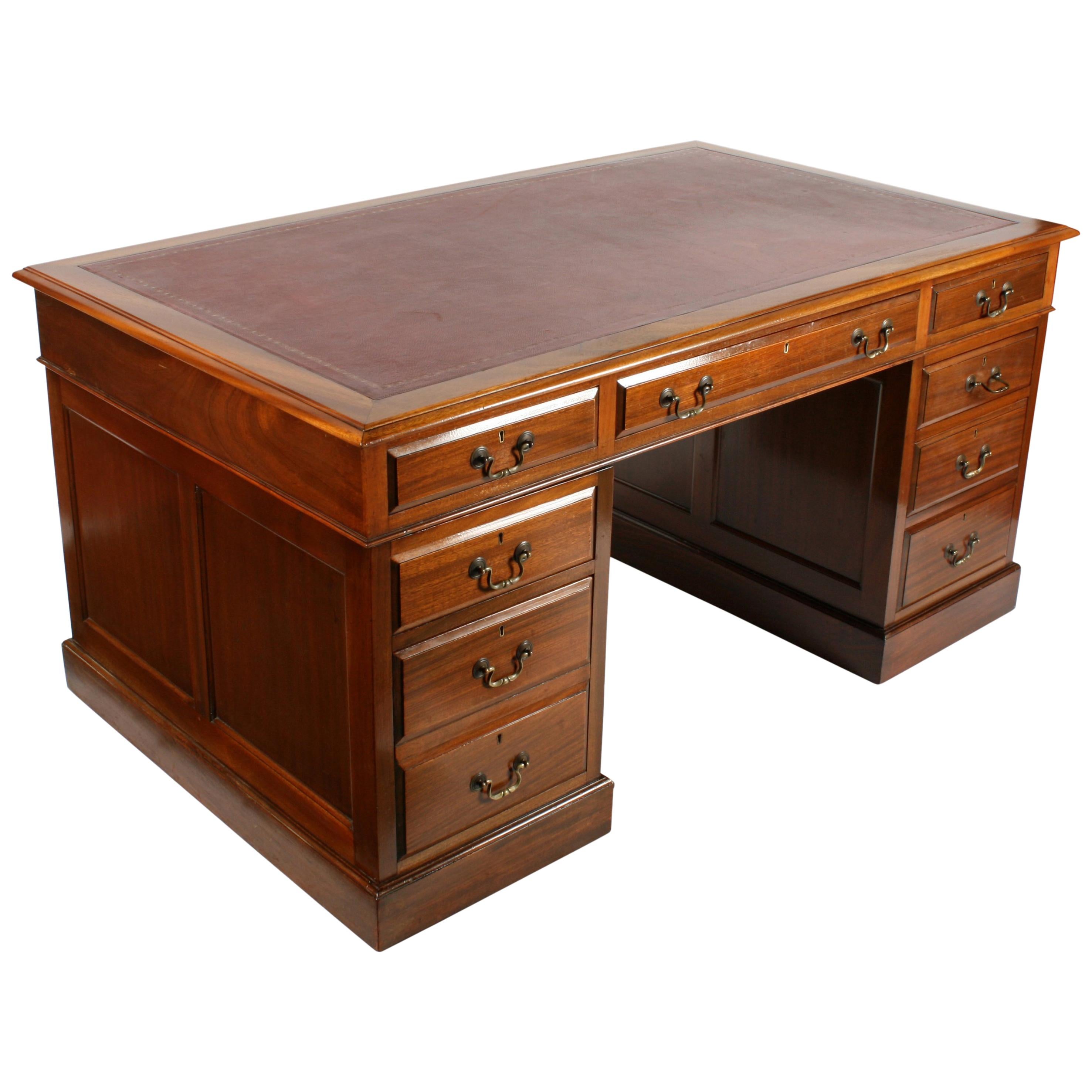 Georgian Style Pedestal Desk For Sale
