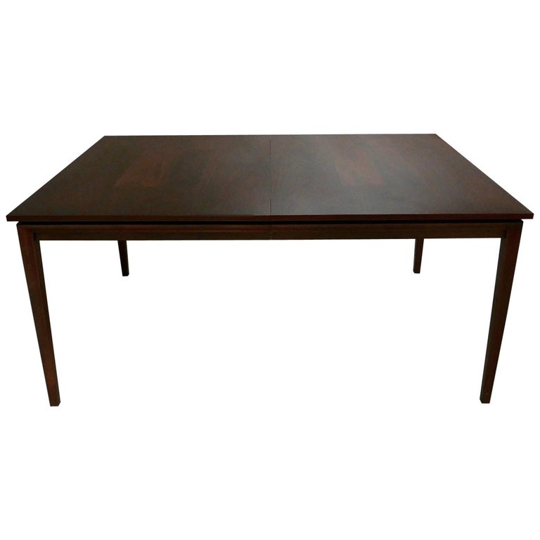 MidCentury Modern John Stuart Walnut Extension Dining Table with 2 Leaves at 1stDibs john