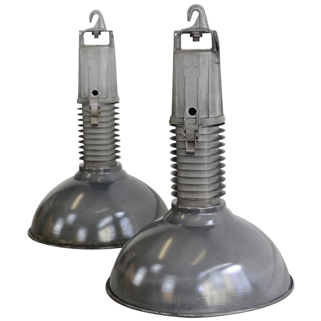 Large Dutch Industrial Lights by Phillips, circa 1950s