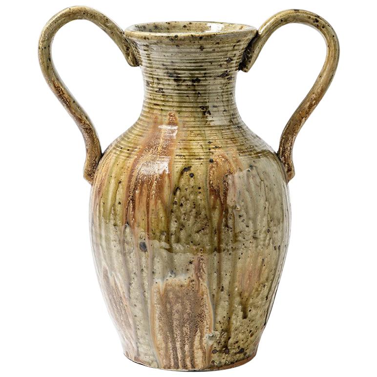 Vase en grès de Lucien Talbot, datant d'environ 1950