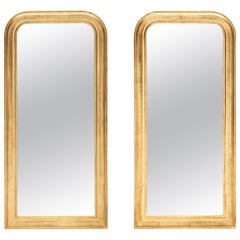 Pair of Louis Philippe Period Gold Leaf Mirrors