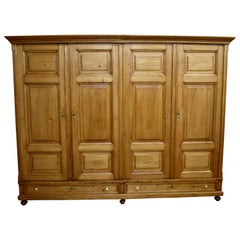 Pine Four-Door Knock-Down Armoire