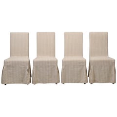 Comfortable Slipcovered Chairs, Set of 4