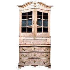 Bleached Oak Cupboard with Scrolled Top