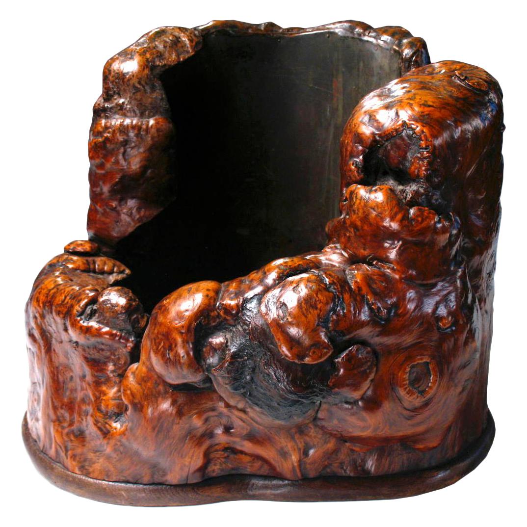 19th Century Japanese Burl Wood Hibachi