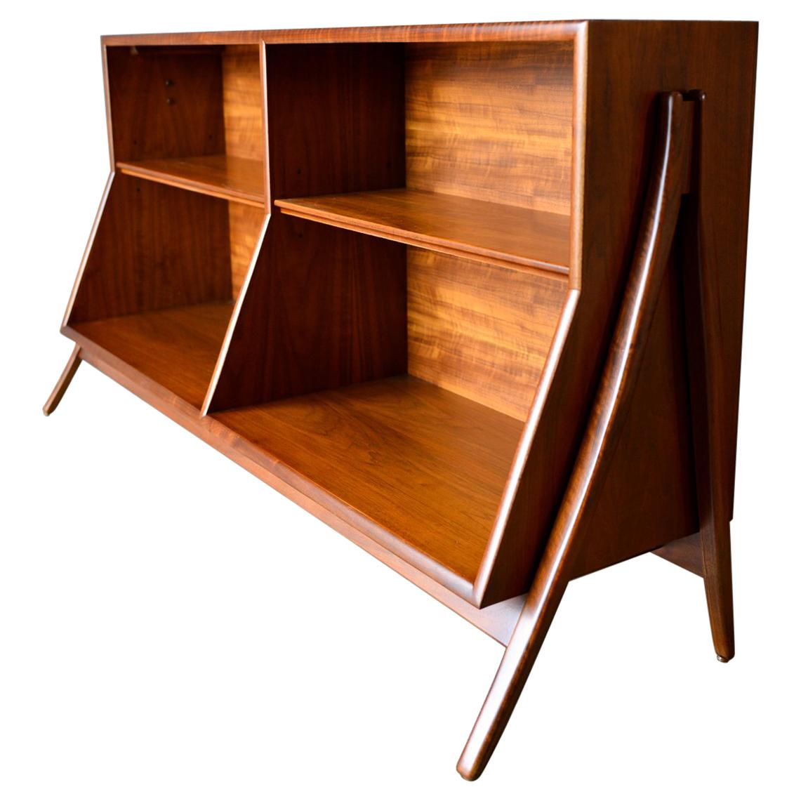 Sculpted Walnut Bookcase by Kipp Stewart for Drexel, circa 1965