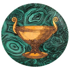 Piero Fornasetti Malachite Green Plate Stoviglie No. 4, Milano, Italy, 1955