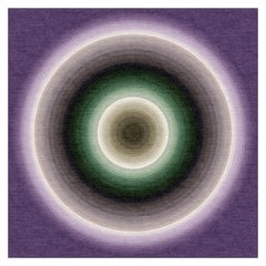 Color Wheel Tapestry or Carpet Purple Base Green Black Tibetan Wool Customizable