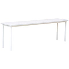 Tanker Inspired Steel Console Table in Gloss White, Custom Made