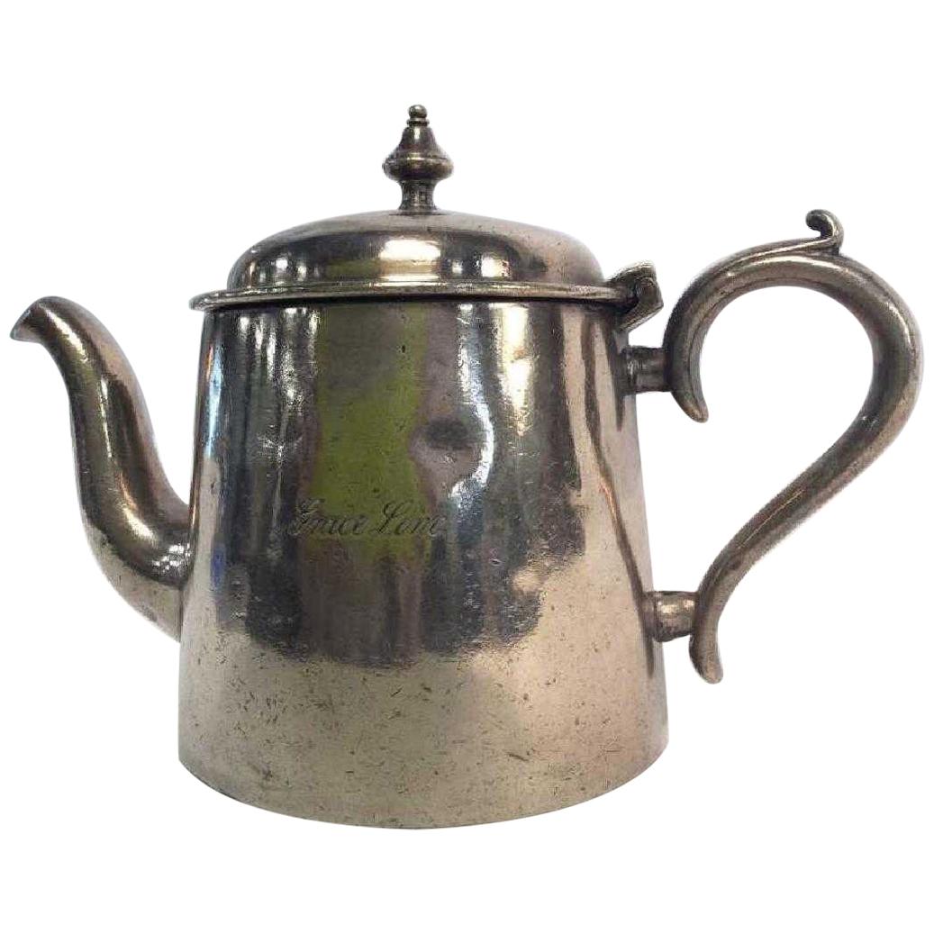 Vintage Hotel Silver Plated Teapot For Sale