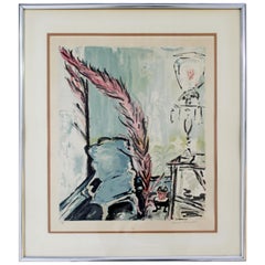 Vintage Framed Colored Lithograph Signed by Sarah Churchill 67/300