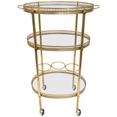 Oval Brass Bar Cart