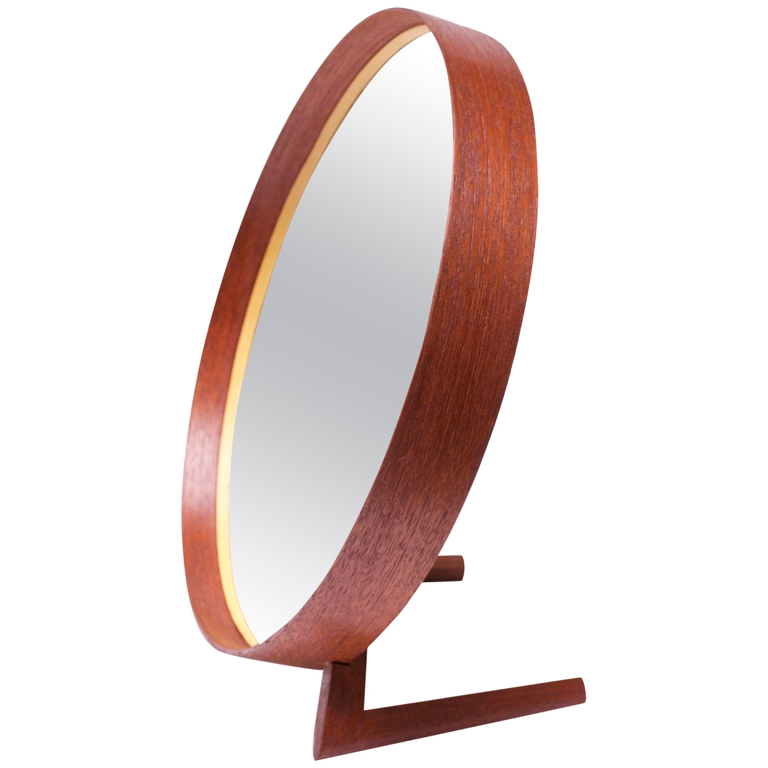 Swedish Teak Table Mirror by Uno and Östen Kristiansson for Luxus
