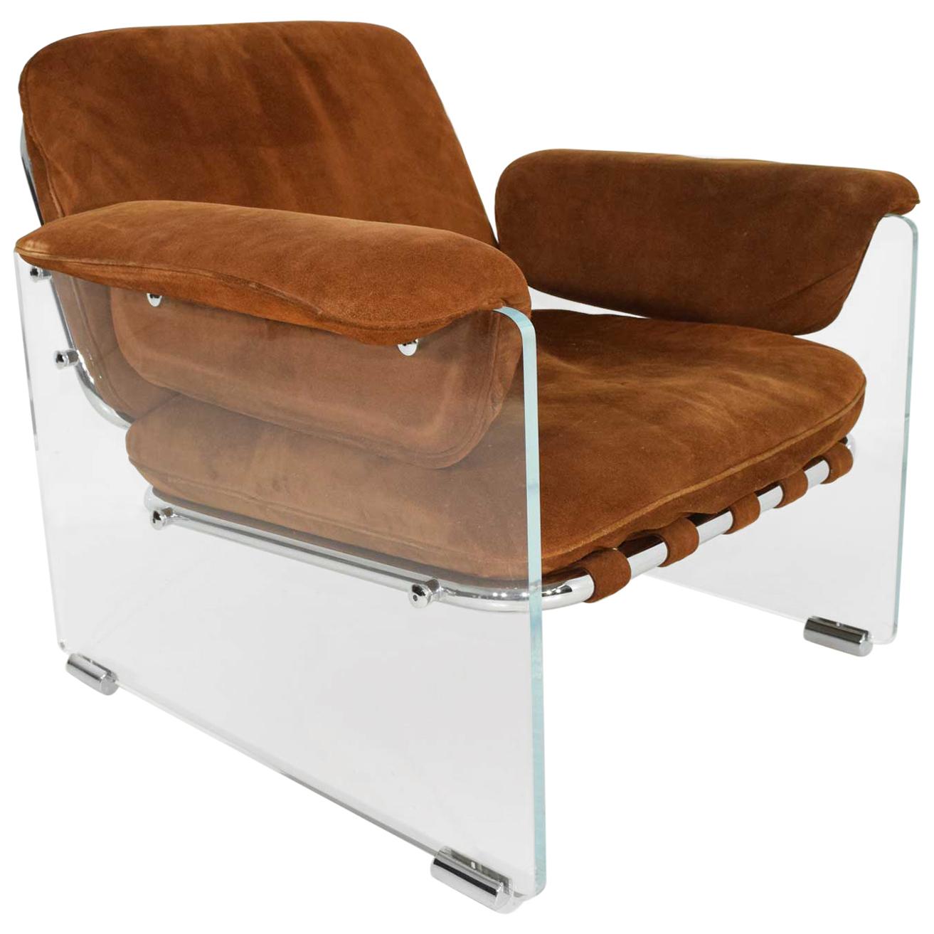 Pace Collection Argenta Lucite Lounge Chair at 1stDibs