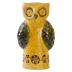Vintage Bitossi Aldo Londi Yellow Owl Italy, circa 1968