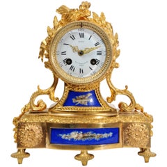 Japy Freres Ormolu and Porcelain Antique French Boudoir Clock