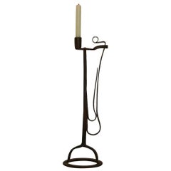 French 18th Century Hand Forged Iron Candleholder