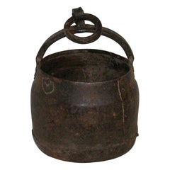 Antique Primitive 18th Century Hand-Forged Iron Cooking Pot