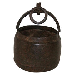 Primitive 18th Century Hand Forged Iron Cooking Pot