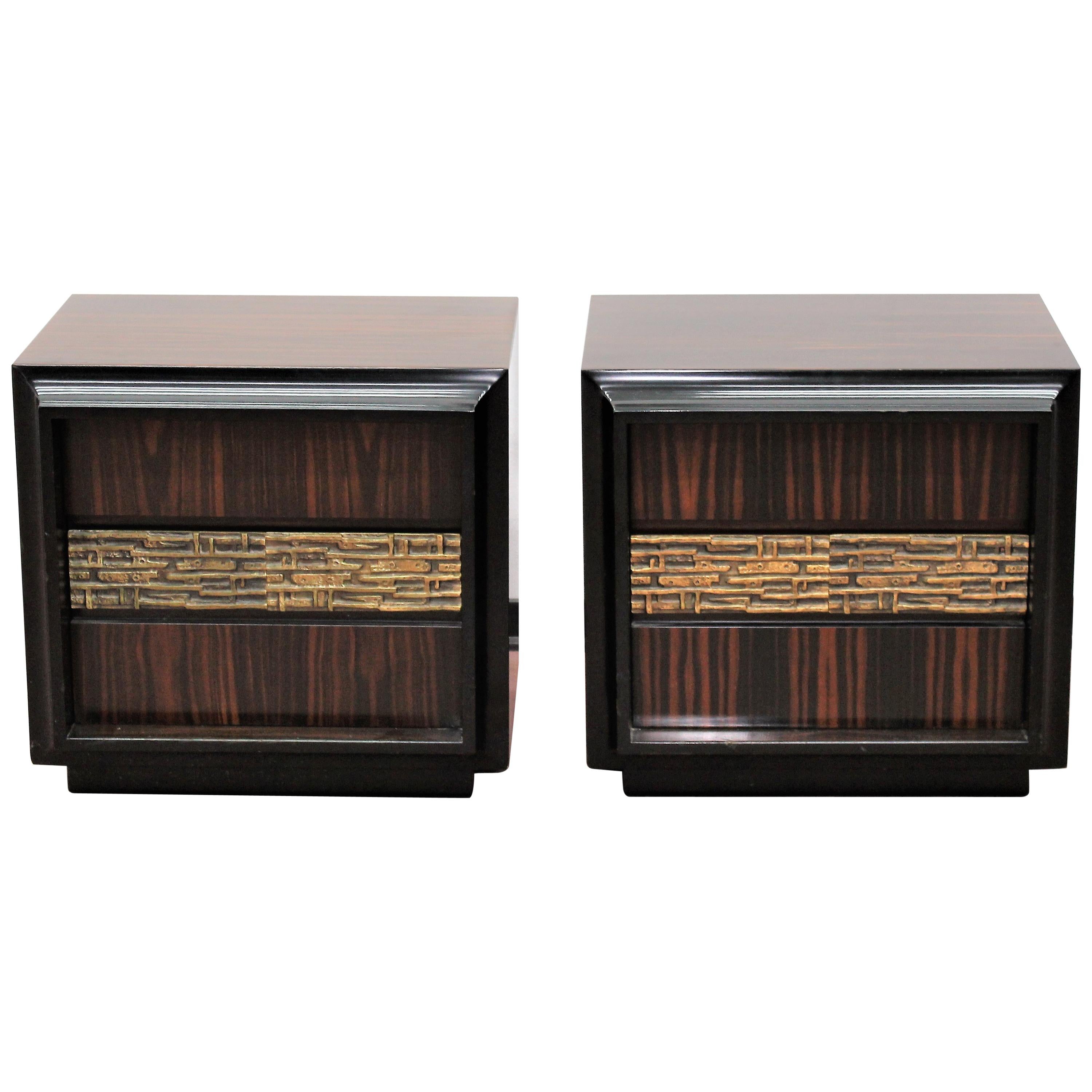 20th Century Modern Design Rosewood Set of 2 Nightstands