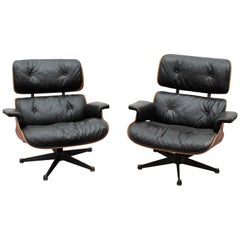 Charles Eames 20th Century Rosewood Lounge Chair, Set of 2